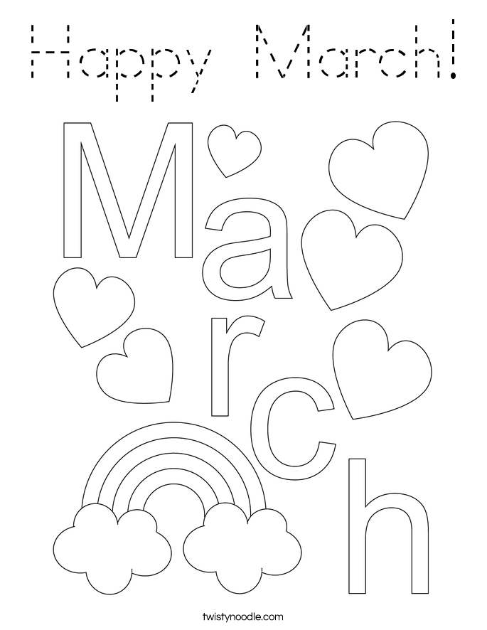 Happy March! Coloring Page