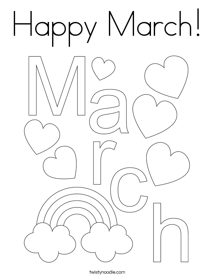 Happy March! Coloring Page
