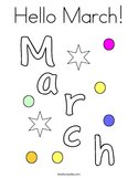 Hello March Coloring Page