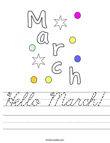 I Love March! Worksheet