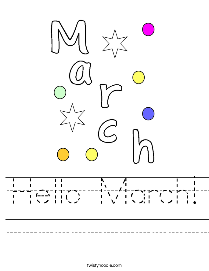 Hello March! Worksheet