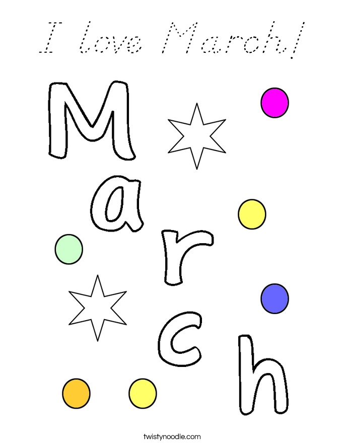 I love March! Coloring Page