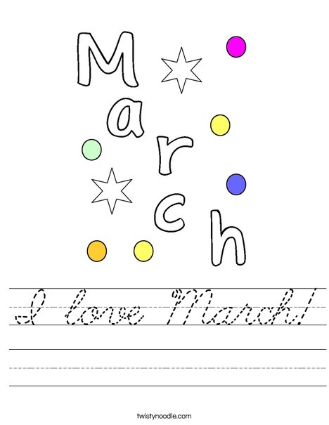 I Love March! Worksheet