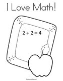 I Love Math Coloring Page