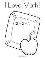 I Love Math Coloring Page