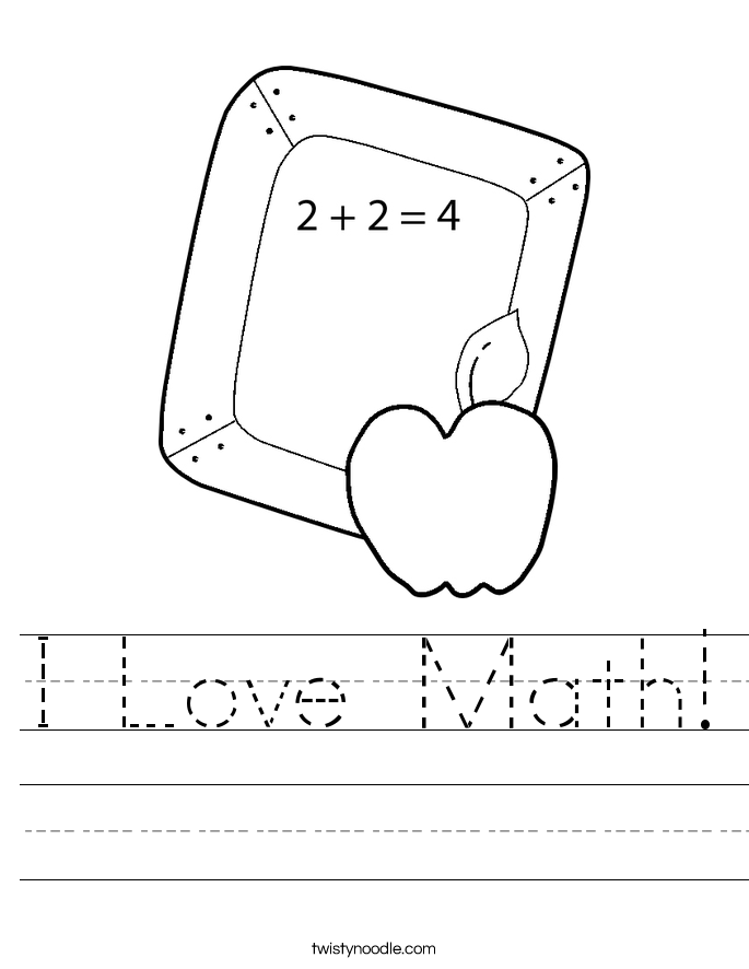 I Love Math! Worksheet
