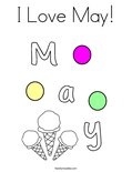 I Love May! Coloring Page