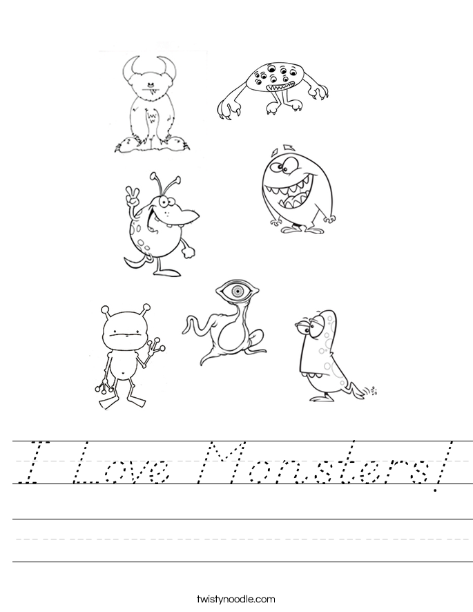 I Love Monsters! Worksheet