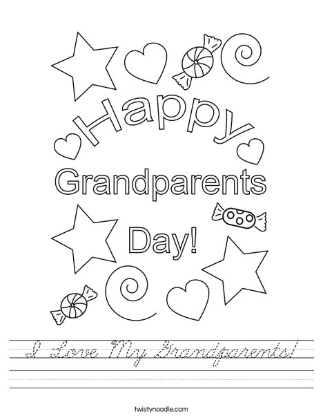 I Love My Grandparents! Worksheet
