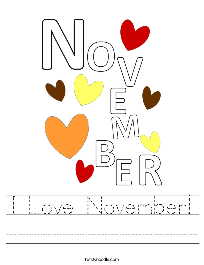 I Love November! Worksheet