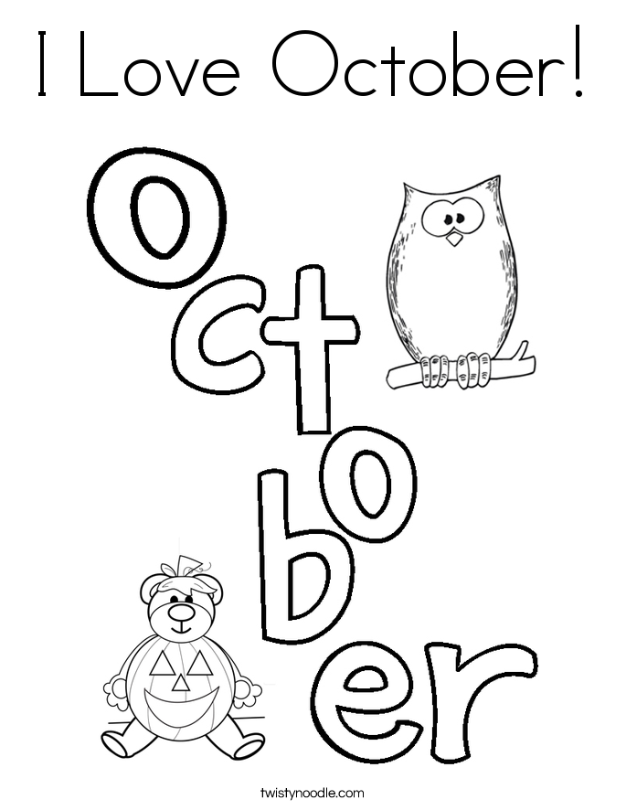 October Coloring Pages Preschool - I Love October 10 Coloring Page 