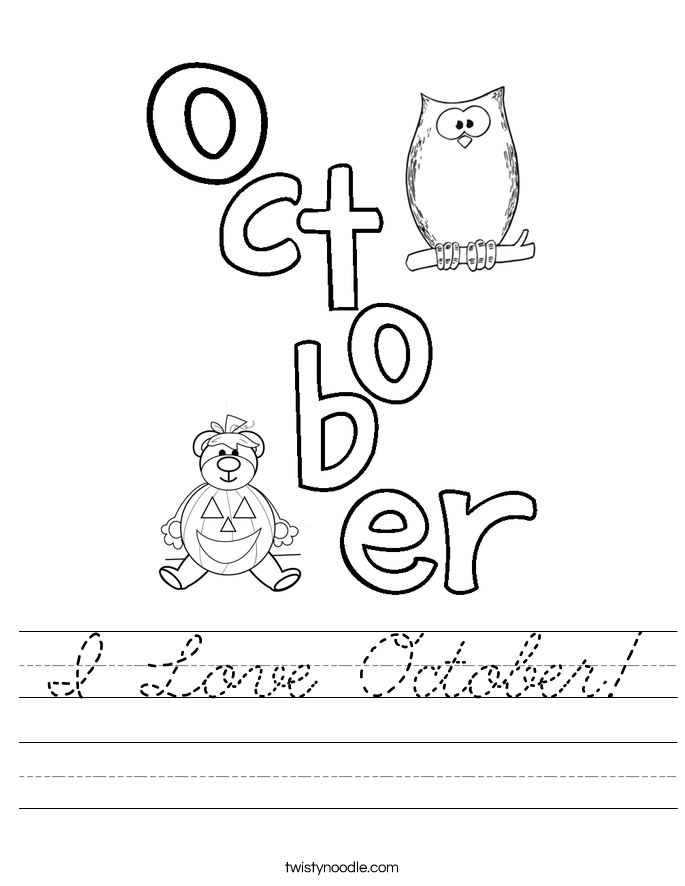 I Love October! Worksheet