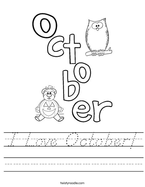 I Love October! Worksheet
