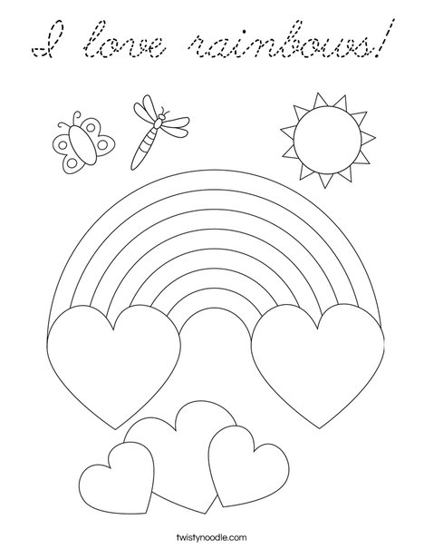 I love rainbows! Coloring Page