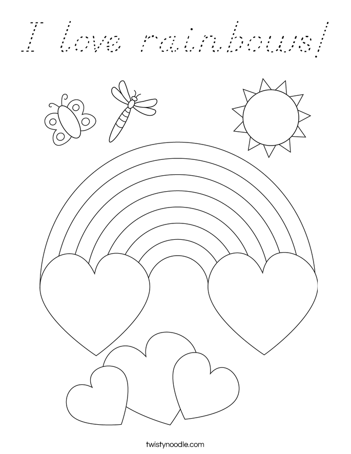 I love rainbows! Coloring Page