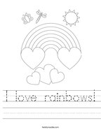 practice writing the word rainbow worksheet twisty noodle
