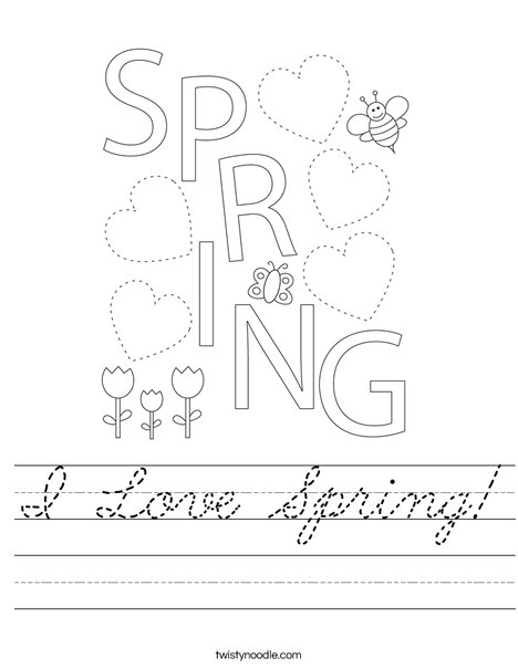 I Love Spring Worksheet