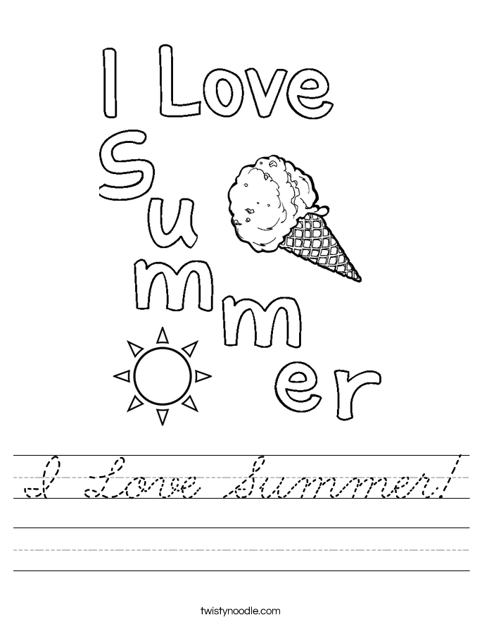 I Love Summer! Worksheet