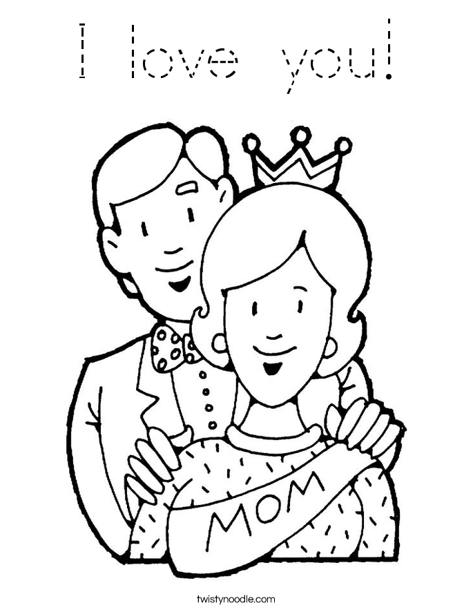 I love you! Coloring Page