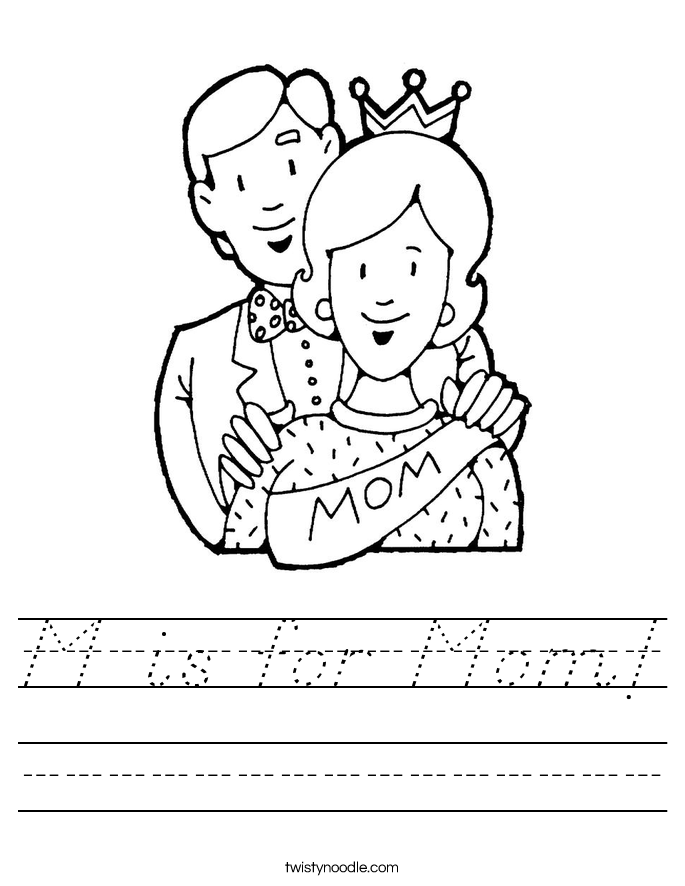 M is for Mom! Worksheet