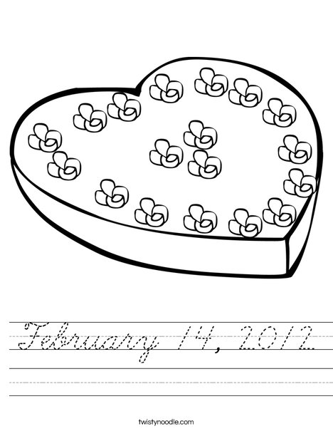Heart Box of Candy Worksheet