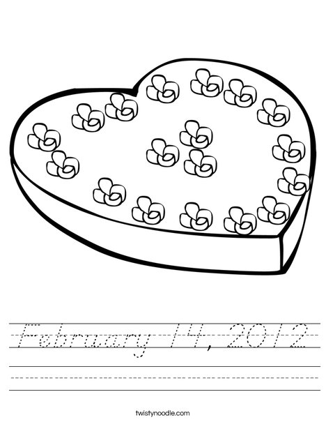 Heart Box of Candy Worksheet