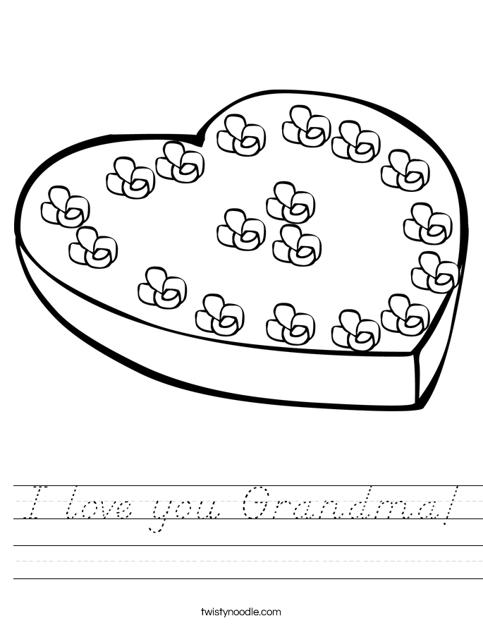 I love you Grandma! Worksheet
