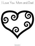 I Love You  Mom and Dad Coloring Page