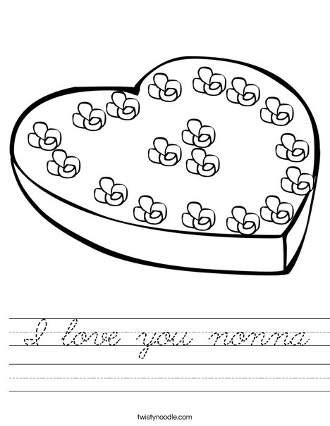 Heart Box of Candy Worksheet