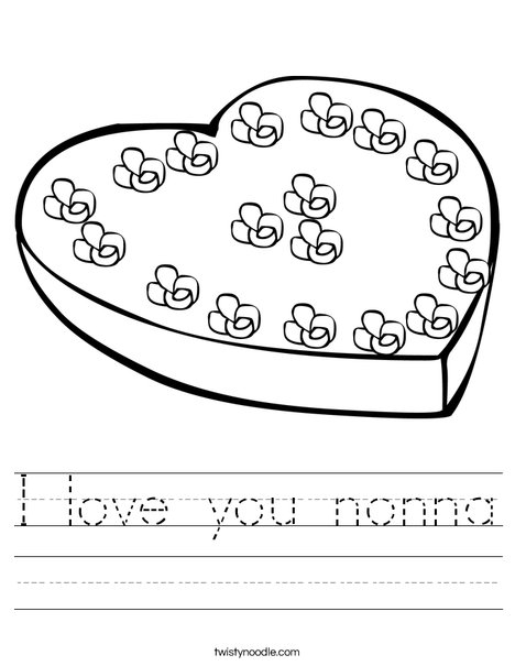 Heart Box of Candy Worksheet