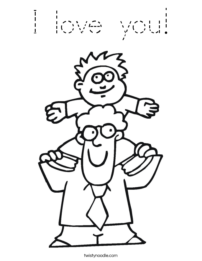 I love you! Coloring Page