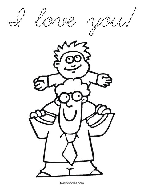 Dad and Son Coloring Page