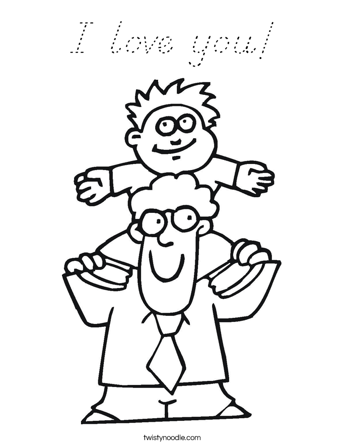 I love you! Coloring Page