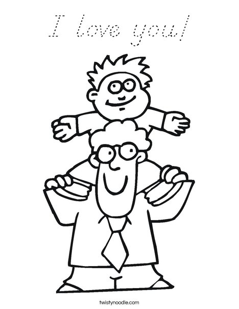 Dad and Son Coloring Page