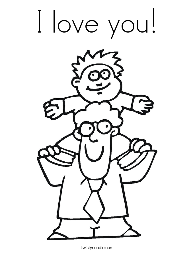 I love you! Coloring Page