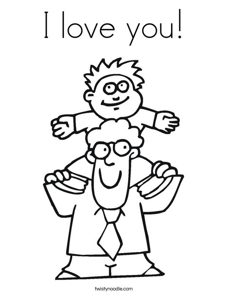 Dad and Son Coloring Page