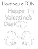 I love you a TON Coloring Page
