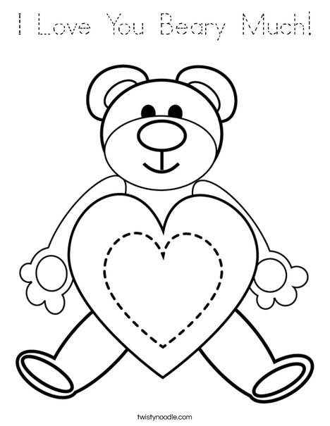 I Love You Beary Much Coloring - I Love You Beary Much 11 Coloring Page Blockoutline Png 468x609 Q85 