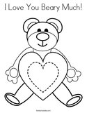 I Love You Beary Much Coloring Page