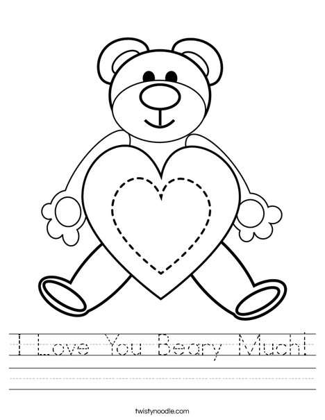 I Love You Beary Much! Worksheet