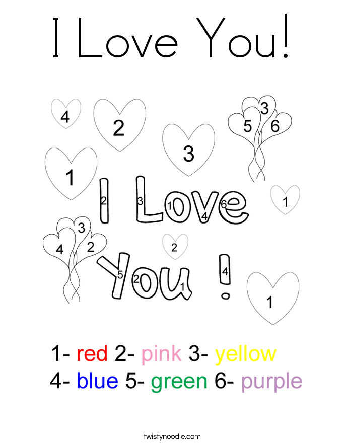 I Love You! Coloring Page