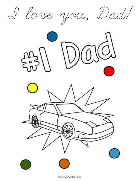 I love you, Dad! Coloring Page
