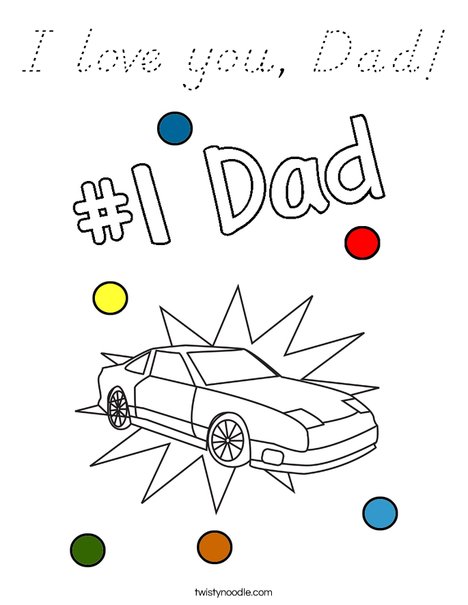 I love you, Dad! Coloring Page