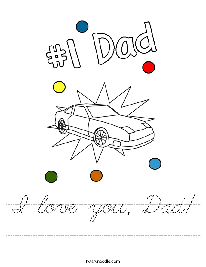I love you, Dad! Worksheet