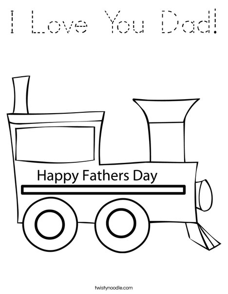 Father's Day Train Coloring Page