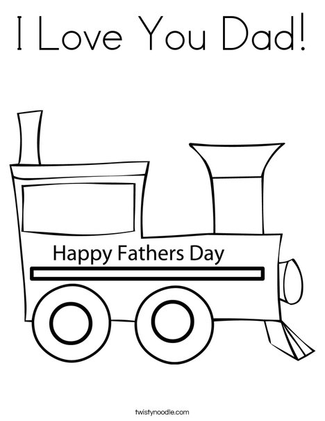 Father's Day Train Coloring Page