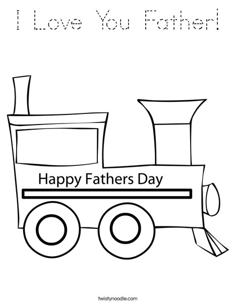 Father's Day Train Coloring Page