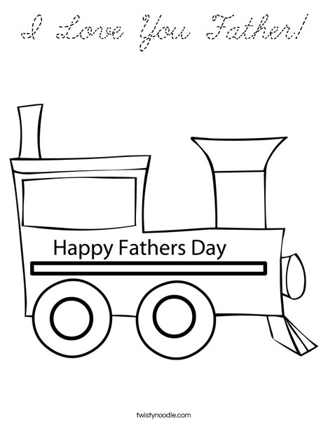 Father's Day Train Coloring Page