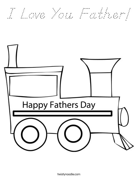 Father's Day Train Coloring Page
