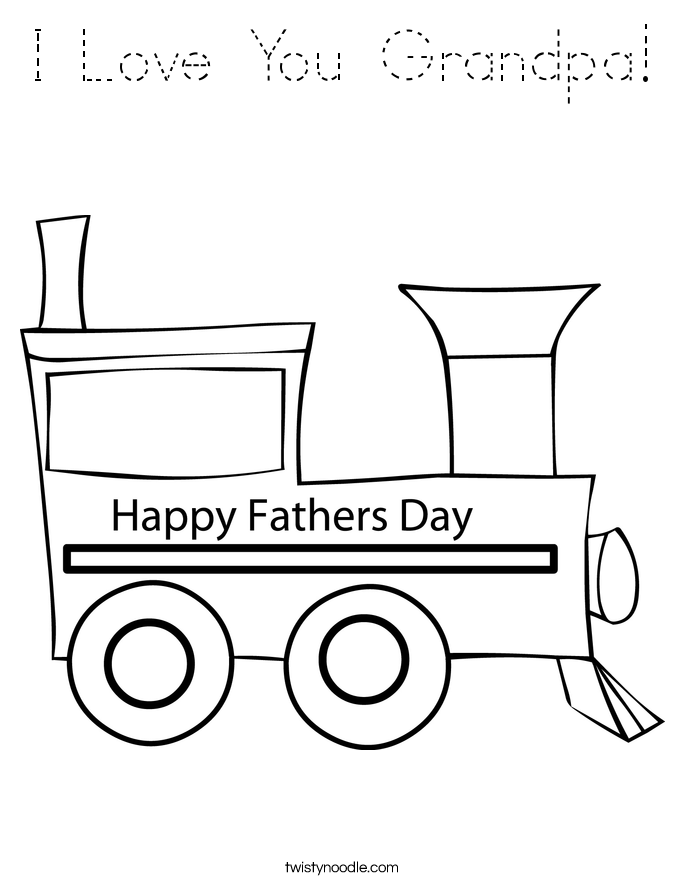 I Love You Grandpa! Coloring Page